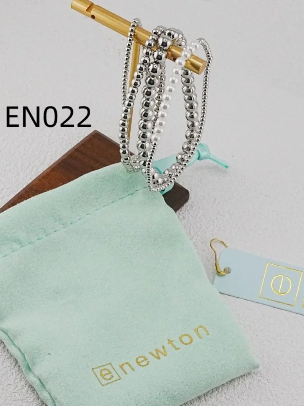 Enewton Platinum Bead & Pearl Bracelet